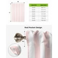 thumbnail image 6 of Pink Stripes Tie Up Curtains for Kitchen Bathroom Bedroom Windows 45 Inch Length, Farmhouse White Simple Vertical Striped Balloon Drape Curtains Shade Rod Pocket Drapery Curtain Panel, 34"x45", 6 of 7