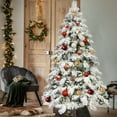 thumbnail image 6 of Barara King Artificial Christmas Tree, Xmas Trees,Artificial 7Ft Flock Led-Lit Christmas Tree with 890Pe/Pvc Mixed Branch Tips, 6 of 9