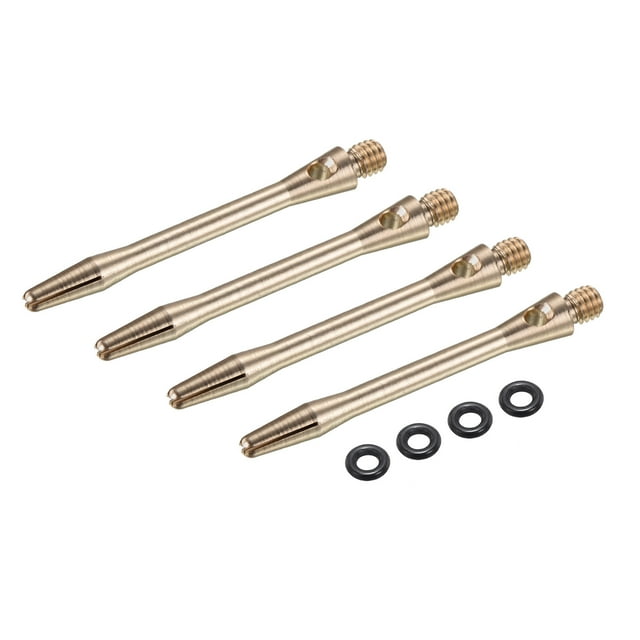 Ejes de dardos de aluminio Uxcell, accesorios de reemplazo con roscas 2BA y anillos de goma para puntas de acero, tono cobre de 45 mm