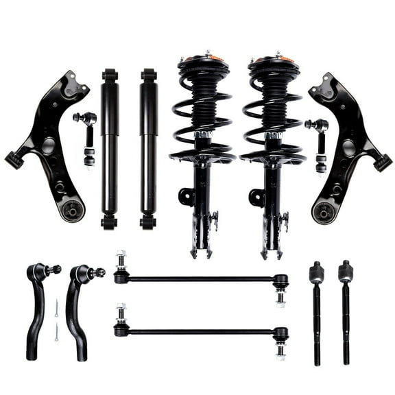 cciyu Struts Suspension Kit for Toyota RAV4 2006-2012 , Includes Complete Struts Assembly Control Arm and Ball Joint Assembly shock absorber Stabilizer Bar Link Kit Tie Rod End