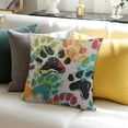 thumbnail image 3 of BANET  Dog Paw Throw Pillow Covers Vintage Animal Paw Pattern Short Plush Pillowcase Home Decor Cushion Case for Couch Sofa Bed, Super Soft &amp; Comfortable 20x20in, 3 of 5