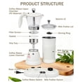 thumbnail image 3 of Espresso Maker with Milk Frother Electric Moka Pot 2-in-1 Espress Machine Aluminium One-Touch Operation Milk Froth Fine and Dense White 110V, 3 of 9