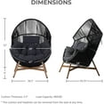 thumbnail image 3 of Grand Patio Outdoor & Indoor Oversized Egg Chair with Stand Wicker Lounge Chair with Cushions for Front Porch, Backyard, Bedroom Balcony, Dark Grey, 3 of 13
