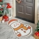 thumbnail image 4 of Decoraciones navideñas, alfombra navideña de imitación de cachemira ultrafina, alfombra de baño antideslizante, suave, adecuada para baño, dormitorio, decoración navideña, alfombra de cachemira., 4 of 6