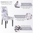 thumbnail image 3 of Dining Room Chair Covers Set of 4, Stretch Removable Washable Spandex Dining Chair Slipcovers Protectors, Kitchen Chair Covers for Dining Room Party Hotel Ceremony Banquet(White Flower), 3 of 6