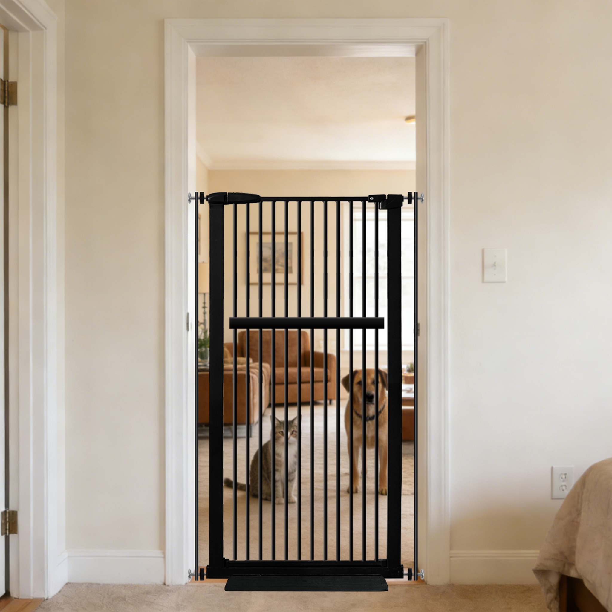 Lumizone Extra Tall Pet Gate, Black photo 1