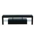 thumbnail image 4 of Modern TV Stand, Black TV Cabinet with 2 Storage Drawers, Open Shelves & 16 Colors LED Lights, TV Console Cabinet Table for TVs up to 70 inch, Media Console Entertainment Center for Living Room, D3579, 4 of 10