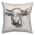thumbnail image 2 of Creative Products Charcoal Cow Sketch 26x26 Spun Poly Pillow, 2 of 3