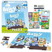 Bluey Premier 48 Pc YPF5Puzzle Set for Kids - Bluey Party Supplies Bundle with 1 Bluey Puzzle, Crenstone Puppy Stickers, and More (Bluey Games and Activities) Styles May Vary, Bluey Party Favors