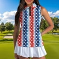 thumbnail image 3 of Jeiento 4Th of July Men Women Matching Golf Shirts Women Golf Shirts Golf Tank Top Patriotic Star Stylish Collared Tennis Shirt Activewear for Men Active Couple Wear, Women's XL, 3 of 7