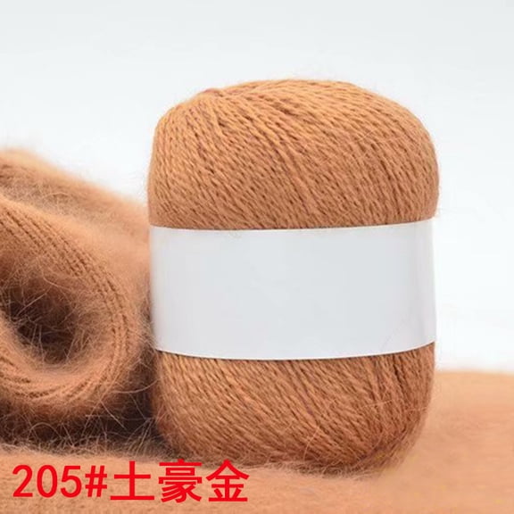 Namzi Thin Yarn for Crocheting - Yarn Packs for Crocheting, 1 Roll golden brown Mink Yarn, Perfect for DIY Fine Crafts, Warm Lightweight Yarn for Scarves/Hats Items, Ideal for Crocheting Lovers