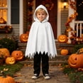 thumbnail image 2 of BOOMNY Halloween Boys Ghost Dress Up Funny Ghost Face Hooded Capes Pants Hallowmas Stage Performance Outfits for Kids, 2 of 6