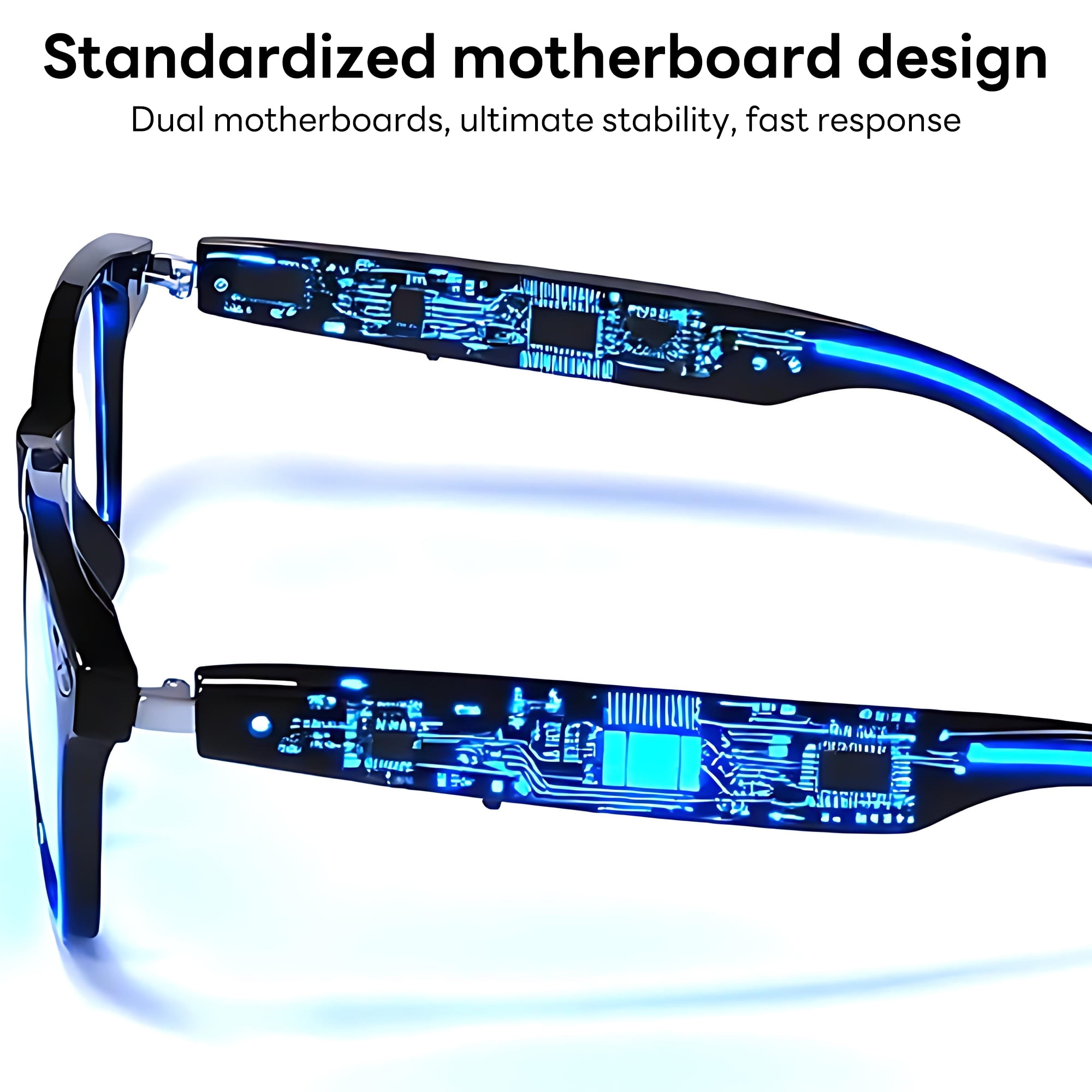 Pecham AI Translation Smart Glasses, Bluetooth Audio Sunglasses with Voice Assistant, Real-Time Translation, Multifunctional Smart Glasses for Men Woman - Black