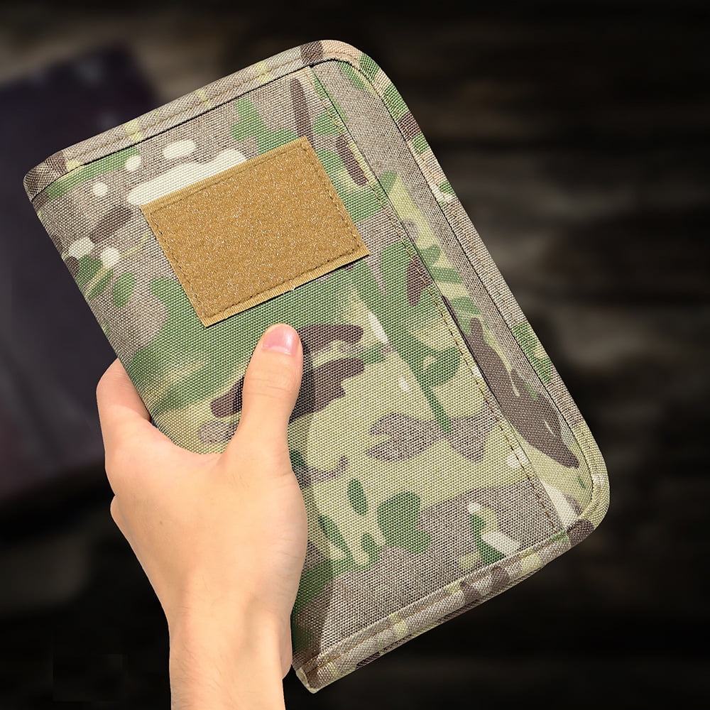 Padfolio Ring Binder of Loose-Leaf Paper, Weatherproof, Tactical Notebook with Zippered for Folders, Business Cards Refillable 6-Ring Notepad(A6 Size)(20.3*14*2.8cm, Only one laptop sleeves)