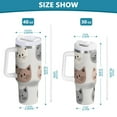 thumbnail image 6 of Yayeee 40oz Stainless Steel Tumbler with Straw and Handle Double-Wall Insulated Travel Water Bottle, Gray Cat Pattern, 6 of 8