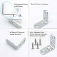 thumbnail image 4 of 40 x 40mm Angle Bracket Stainless Steel L Shaped Angle Brackets Corner Braces Support with Screws, 8pcs, 4 of 7