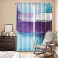 thumbnail image 3 of Turquoise Purple Kitchen Curtains 96 Inch Length, Geometric Abstract Modern Oil Painting Grommet Top Bedroom Living Room Curtains, Light Filtering Cafe Curtain Drapes 2 Panels Set 104''x96'', 3 of 9