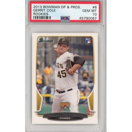 Graded 2013 Bowman Draft Picks  Prospects Gerrit Cole #6 Rookie RC Baseball Card PSA 10 Gem Mint