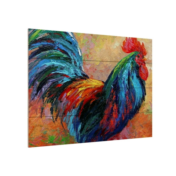 Marion Rose 'Mr T Rooster' Wood Slat Art