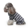 thumbnail image 3 of CHBORLESS Stripes Dog Pajamas Puppy Rompers Pet Dog Jumpsuit Clothes Doggie Onesies Puppy Bodysuits for Small Medium Dogs (Large, Gray), 3 of 7