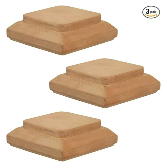 4x4 Traditional Wood Post (3-Pack) - One-Piece Miterless - Fence & Deck Protection (3, 3-1/2")