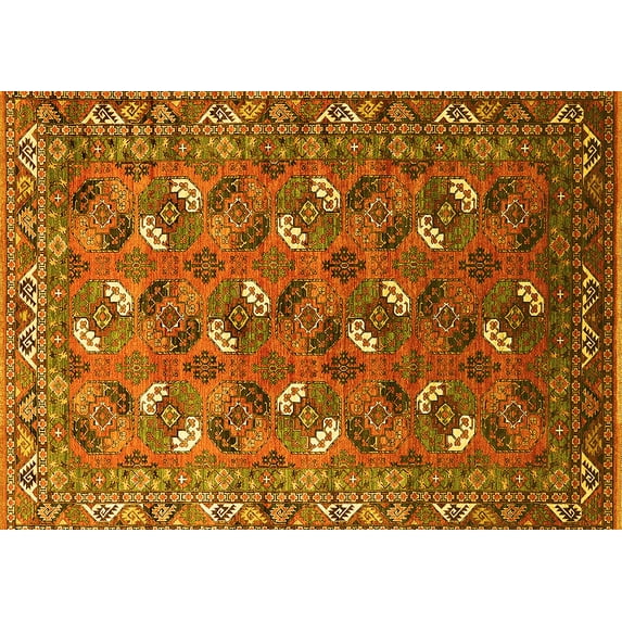 Ahgly Company Indoor Rectangle Oriental Yellow Industrial Area Rugs, 4' x 6'