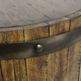 thumbnail image 3 of Uttermost Ceylon 19" Round Wood and Metal Wine Barrel Accent End Table in Walnut, 3 of 9