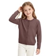 thumbnail image 2 of Girl's Crewneck Lightweight Button-up Cardigan Knit Sweater Casual Cute Outerwear, 2 of 7