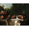 thumbnail image 2 of Alexandre François Desportes 18x15 Black Ornate Wood Framed Double Matted Museum Art Print Titled - Breakfast Piece with Ham, 2 of 5