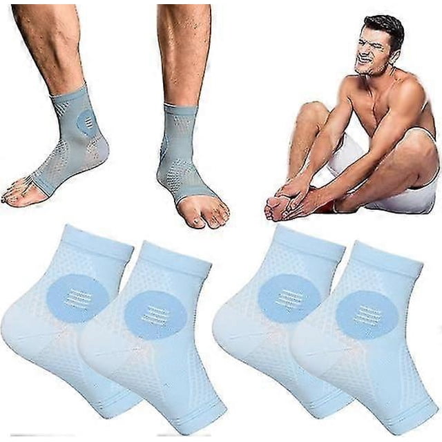 2 pares de calcetines para neuropatía, calcetines de compresión para alivio, calcetines para fascitis plantar, calcetines de soporte para tobillo y pie.