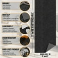 thumbnail image 3 of Ottomanson Non-Slip Hallway Runner Rug 2'7" x 38' Indoor/Outdoor Custom Size Utility Carpet for Garage, Black Hobnail, 3 of 14