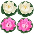 thumbnail image 5 of HONMEET Simulated Lotus Flower Bouquet White Foams 4Pcs 3.9x3.9x2in, 5 of 8