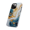 thumbnail image 2 of iPhone Tough Case - Teal Gold Aqua Abstract Swirl Marble Artwork Design - iPhone 13 Pro Max, 2 of 6