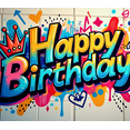 thumbnail image 3 of Happy Birthday Banner Background Colorful Backdrop Wall Party Decorations Festive Event Supplies Celebration Graffiti Photography Props, 3 of 3