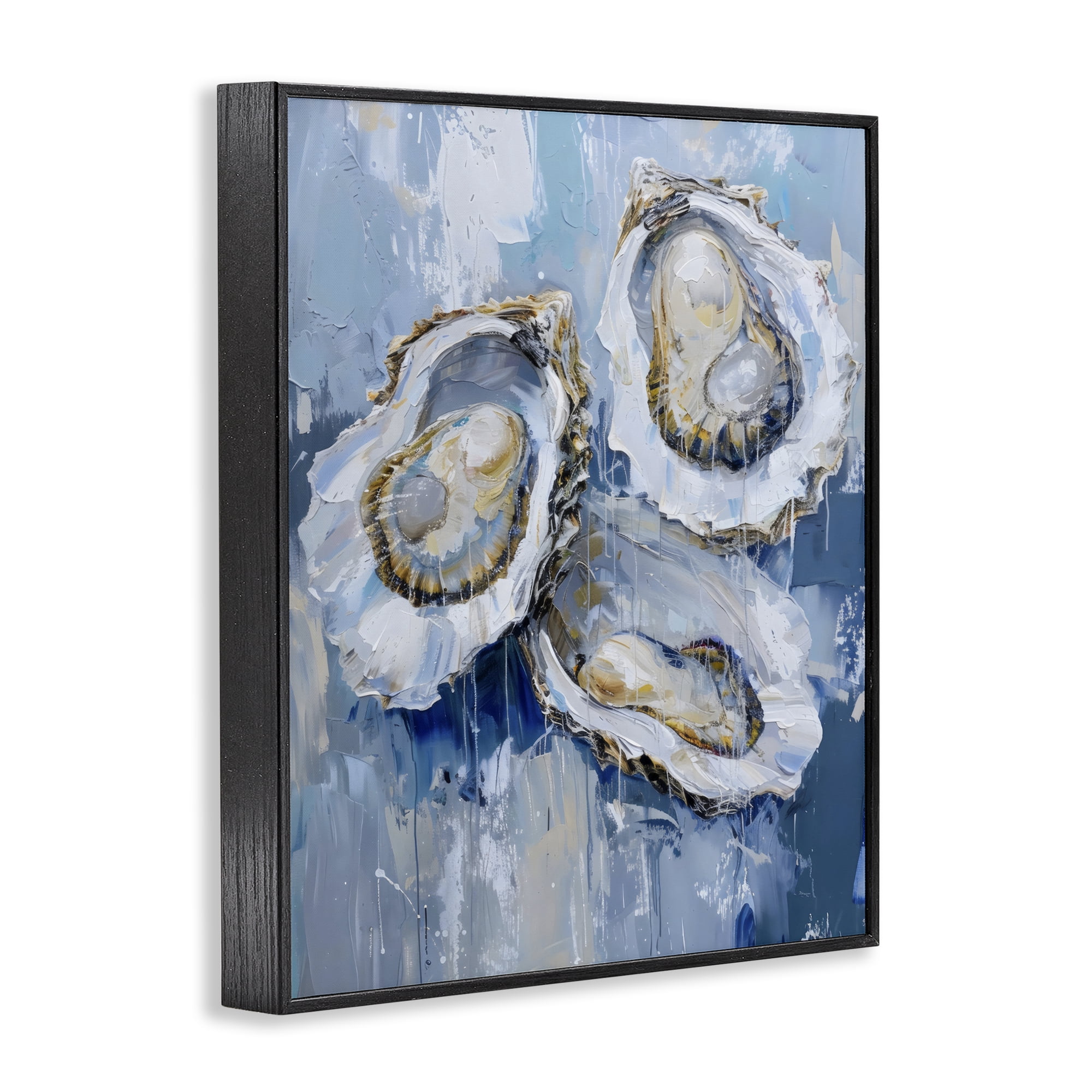 Stupell Industries Vibrant Blue Oysters Black Framed Giclee Art, design by Creative Studio