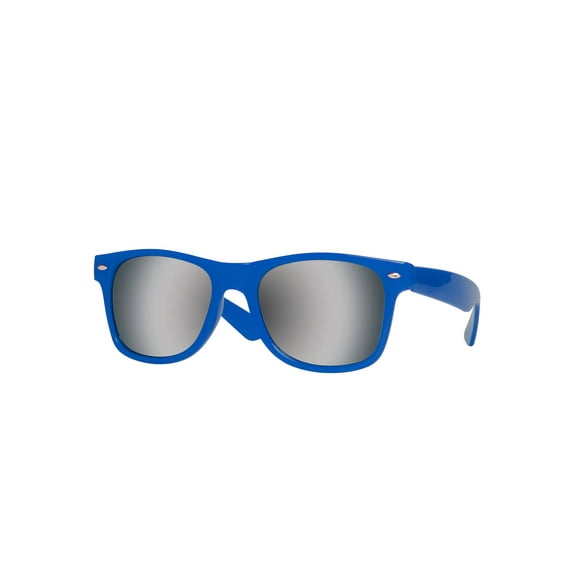 Gravity Shades Horn-Rimmed Mirror Sunglasses, Blue