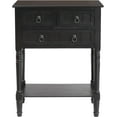 thumbnail image 3 of Entryway Table with Storage, Rustic Small Console Table w/ 3 Drawers & Open Bottom Shelf, Skinny Wood Console Table, Narrow Sofa Side Table for Living Room, Foyer, Entry Table, Black, 3 of 7