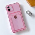 thumbnail image 4 of Clear Wallet Phone Case for iPhone , Upgrade Clear Card Slot Case, Slim Fit Protective Soft TPU Shockproof Wallet Case with Cute Card Holder Pocket for Apple iPhone13,Pink, 4 of 7