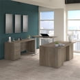 thumbnail image 2 of Scranton & Co Engineered Wood Height Adjustable U Shaped Desk in Modern Hickory, 2 of 7