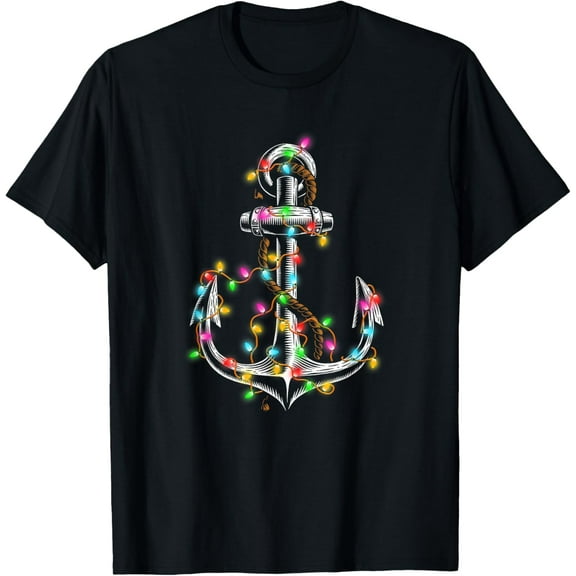 Christmas Lights Boating Sailing Cruise Boat Gifts T-Shirt
