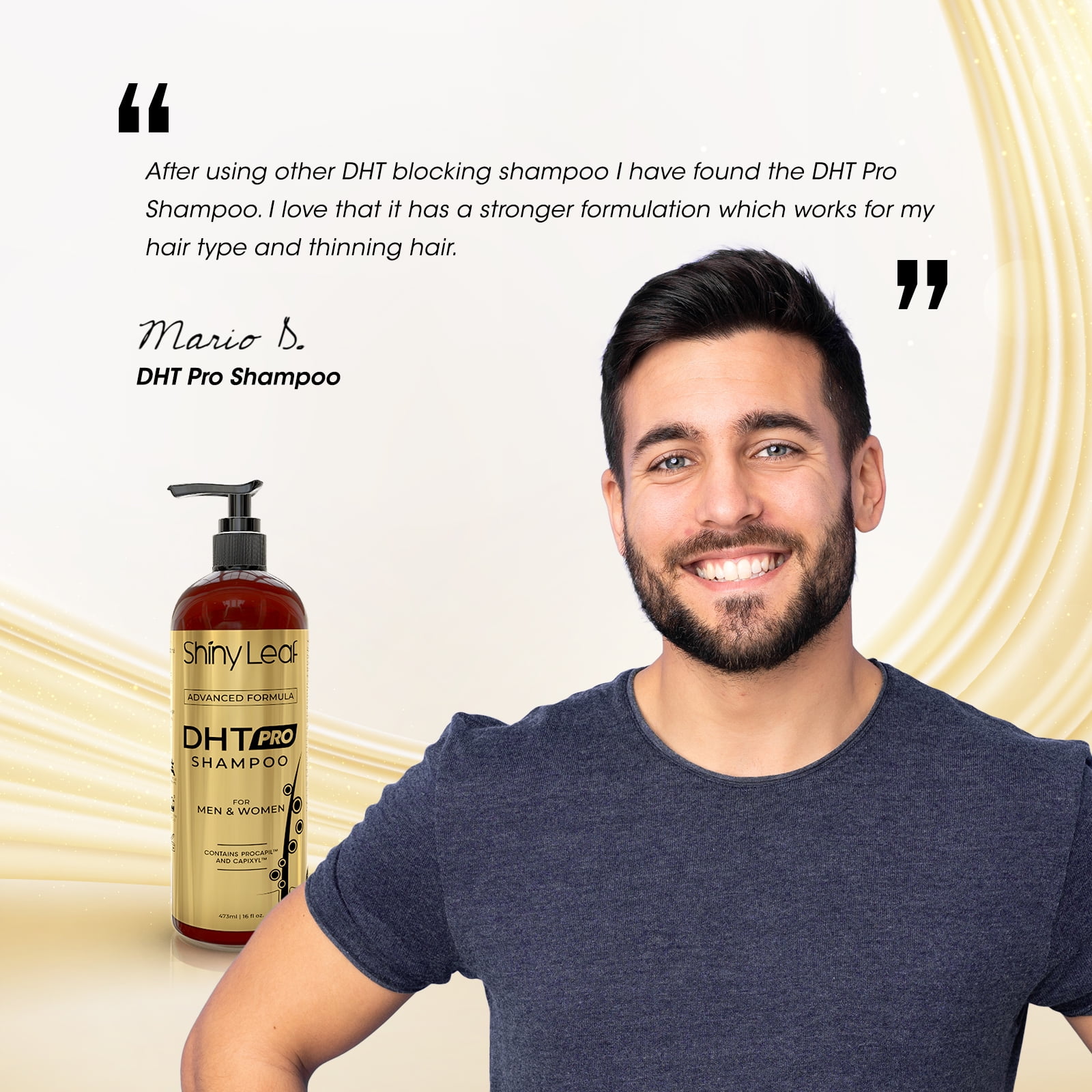 Shiny Leaf DHT Pro Shampoo - Anti-Thinning Shampoo for Men and Women, Shampoo for All Hair Types, ft. Procapil, Capixyl for Thicker Hair, 16 fl. oz