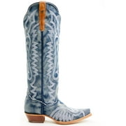 Dan Post Womens Women'S Denim Darlin' Tall Western Boot Snip Toe Blue 9 1/2 M US