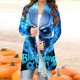 thumbnail image 4 of Blusa de cárdigan con estampado de Halloween informal de manga larga para mujer Pompotops  qwe20887, 4 of 6