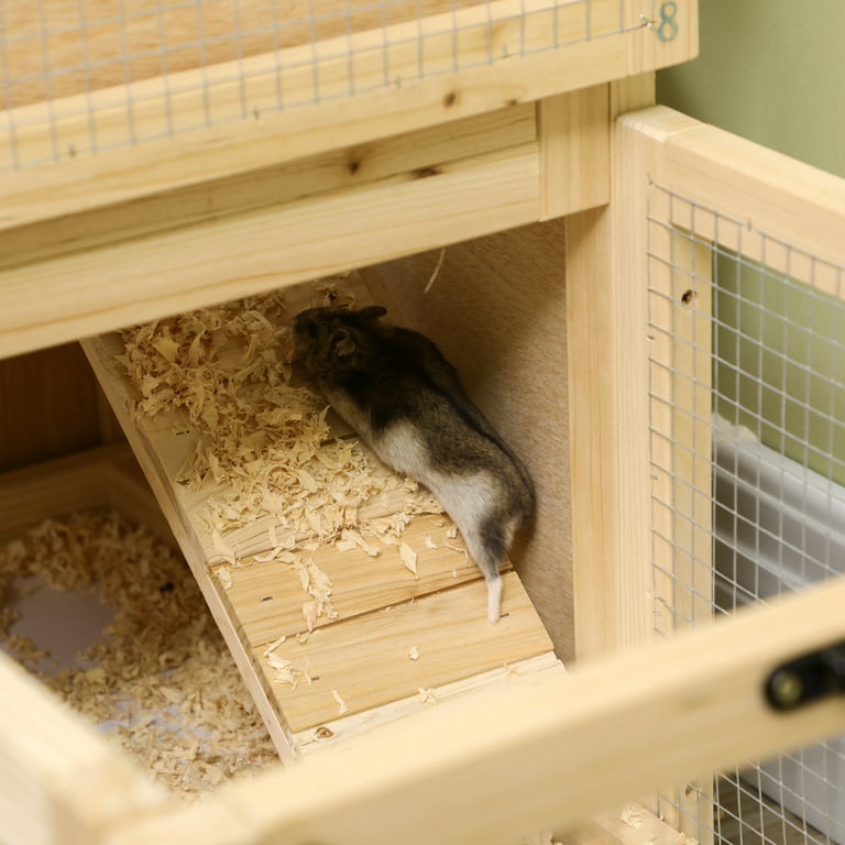 PawHut Small Wooden Hamster, Mouse or Rat Cage/Play House