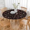 thumbnail image 3 of Pioneer Flower Floral Print Pattern Round Fitted Tablecloth with Elastic Edge,Dining Table Cover Waterproof,Outdoor Round Tablecloth for Camping,Dining,Indoor and Outdoor, 3 of 7