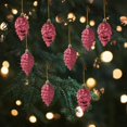thumbnail image 2 of 8 piezas de piñas para árbol de Navidad, adornos colgantes para decoración navideña Rojo, 2 of 9