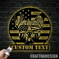 thumbnail image 3 of Craftnamesign Custom US Flag BullDog Metal Wall Art LED Light, BullDog Sign, BullDog Decor, 3 of 5