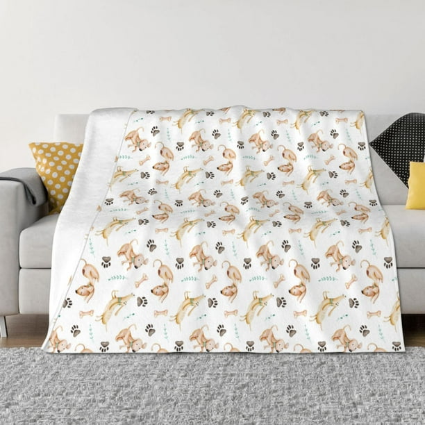 Fotbe Dachshund Dog Puppy Manta de Franela con Estampado, Manta Ultrasuave para Cama, Sofá, Auto, Hipoalergénica y Antibolitas-60"x50"