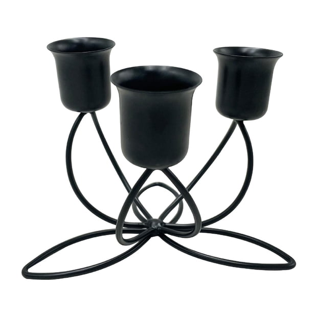 Candelabros nórdicos para centros de mesa, candelabros decorativos para bodas 3 cabezas negras