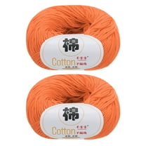 Uxcell 100% Cotton Yarn, 2 Packages of 100g/3.53oz(Per Skein 50g/137yards)/Deep Orange